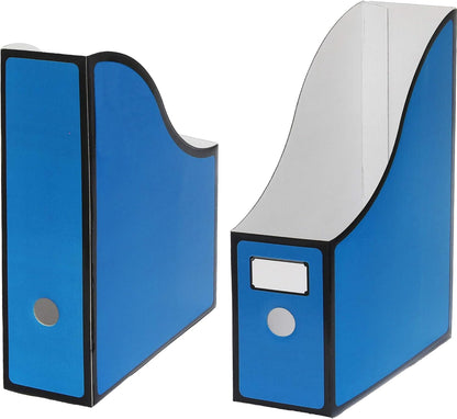 Magazine File Holder Box, Foldable Cardboard Organizer, Black