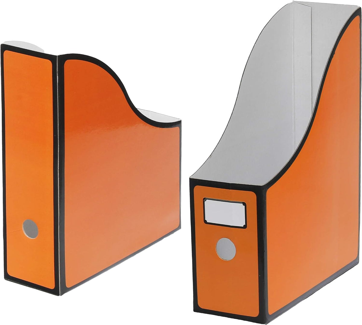 Magazine File Holder Box, Foldable Cardboard Organizer, Black