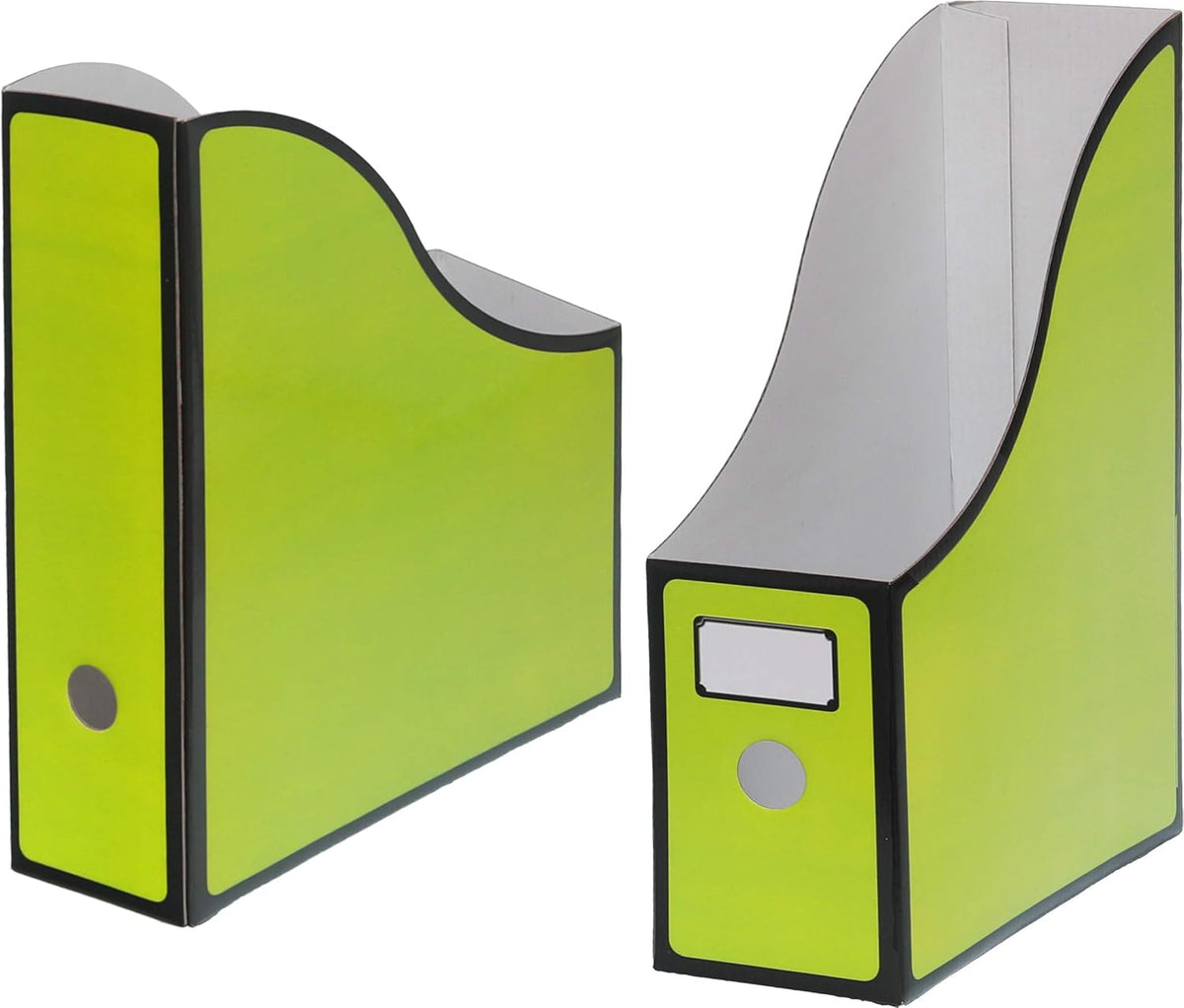Magazine File Holder Box, Foldable Cardboard Organizer, Black