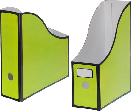 Magazine File Holder Box, Foldable Cardboard Organizer, Black