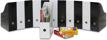 Magazine File Holder Box, Foldable Cardboard Organizer, Black