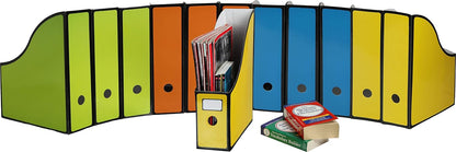 Magazine File Holder Box, Foldable Cardboard Organizer, Black
