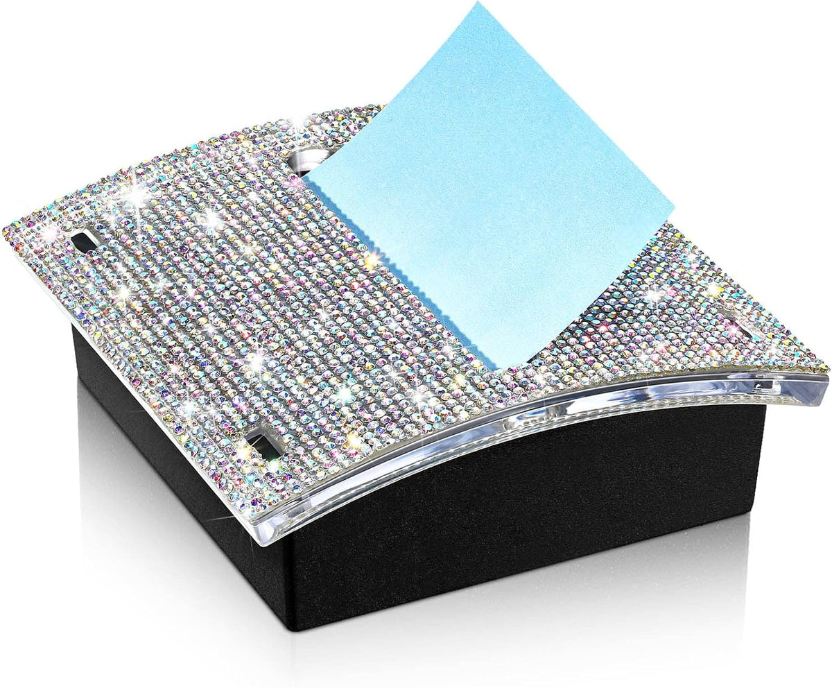 Rhinestone Sticky Note Dispenser 4x4 Pink Bling Holder