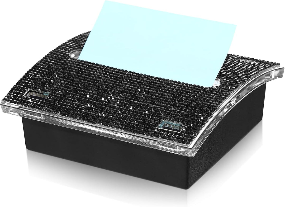 Rhinestone Sticky Note Dispenser 4x4 Pink Bling Holder