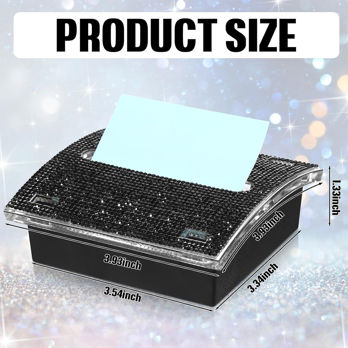 Rhinestone Sticky Note Dispenser 4x4 Pink Bling Holder