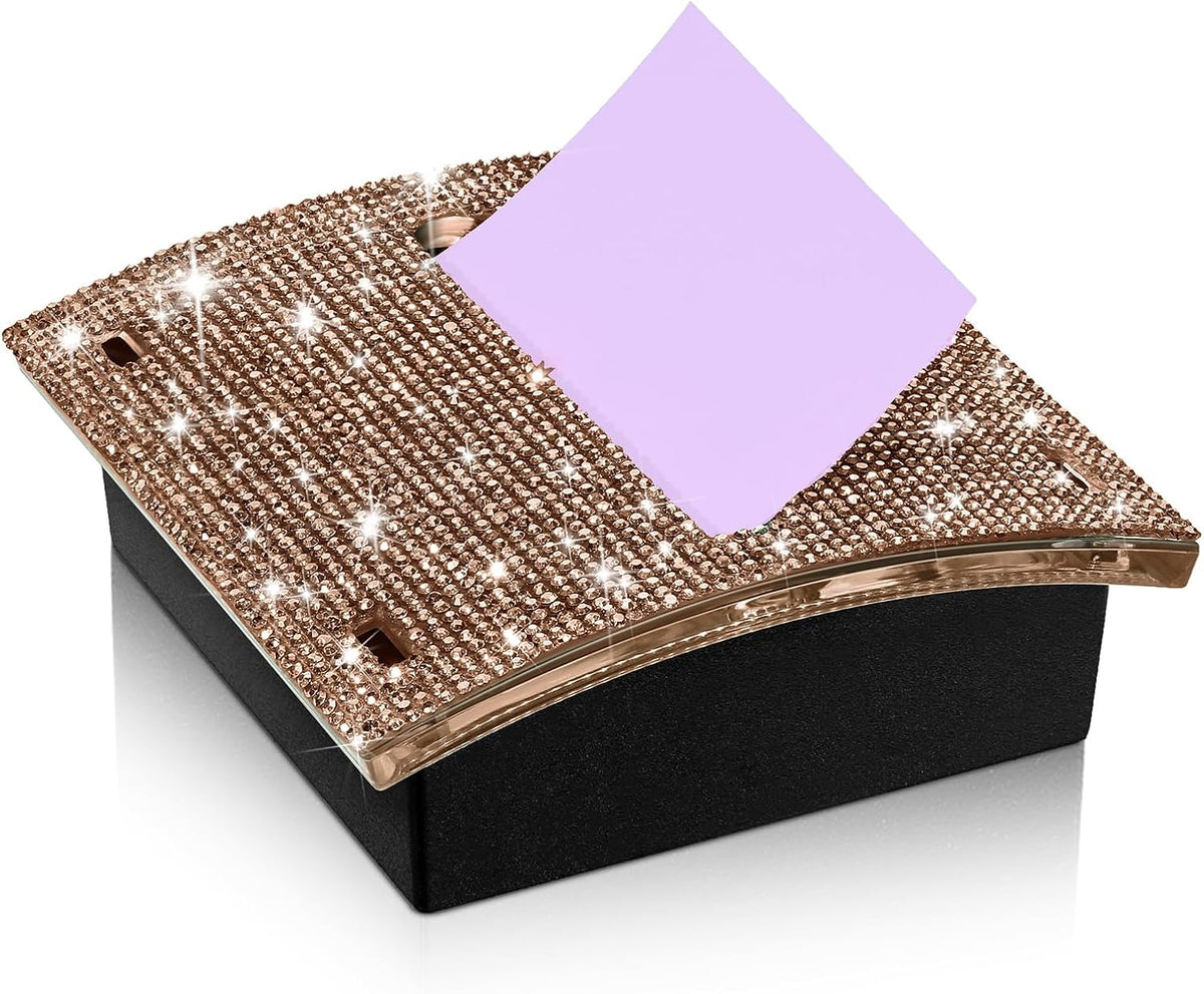 Rhinestone Sticky Note Dispenser 4x4 Pink Bling Holder