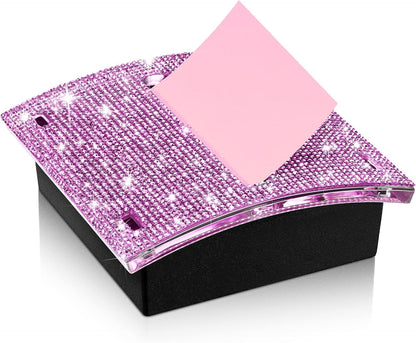 Rhinestone Sticky Note Dispenser 4x4 Pink Bling Holder