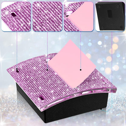 Rhinestone Sticky Note Dispenser 4x4 Pink Bling Holder