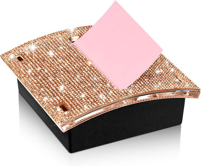 Rhinestone Sticky Note Dispenser 4x4 Pink Bling Holder