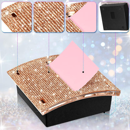 Rhinestone Sticky Note Dispenser 4x4 Pink Bling Holder