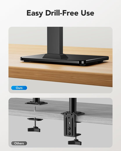 Monitor Stand, Freestanding VESA Mount for 13 to 34 Inch Screens, Holds up to 44lbs, 5 Height Options, Swivel Desk Stand Riser With 360 Rotation, VESA 75x75mm/100x100mm