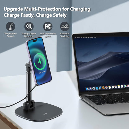 VRIG Magnetic Wireless Charger Phone Stand 360°Rotation Desk Phone Holder