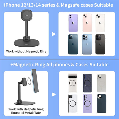 VRIG Magnetic Wireless Charger Phone Stand 360°Rotation Desk Phone Holder