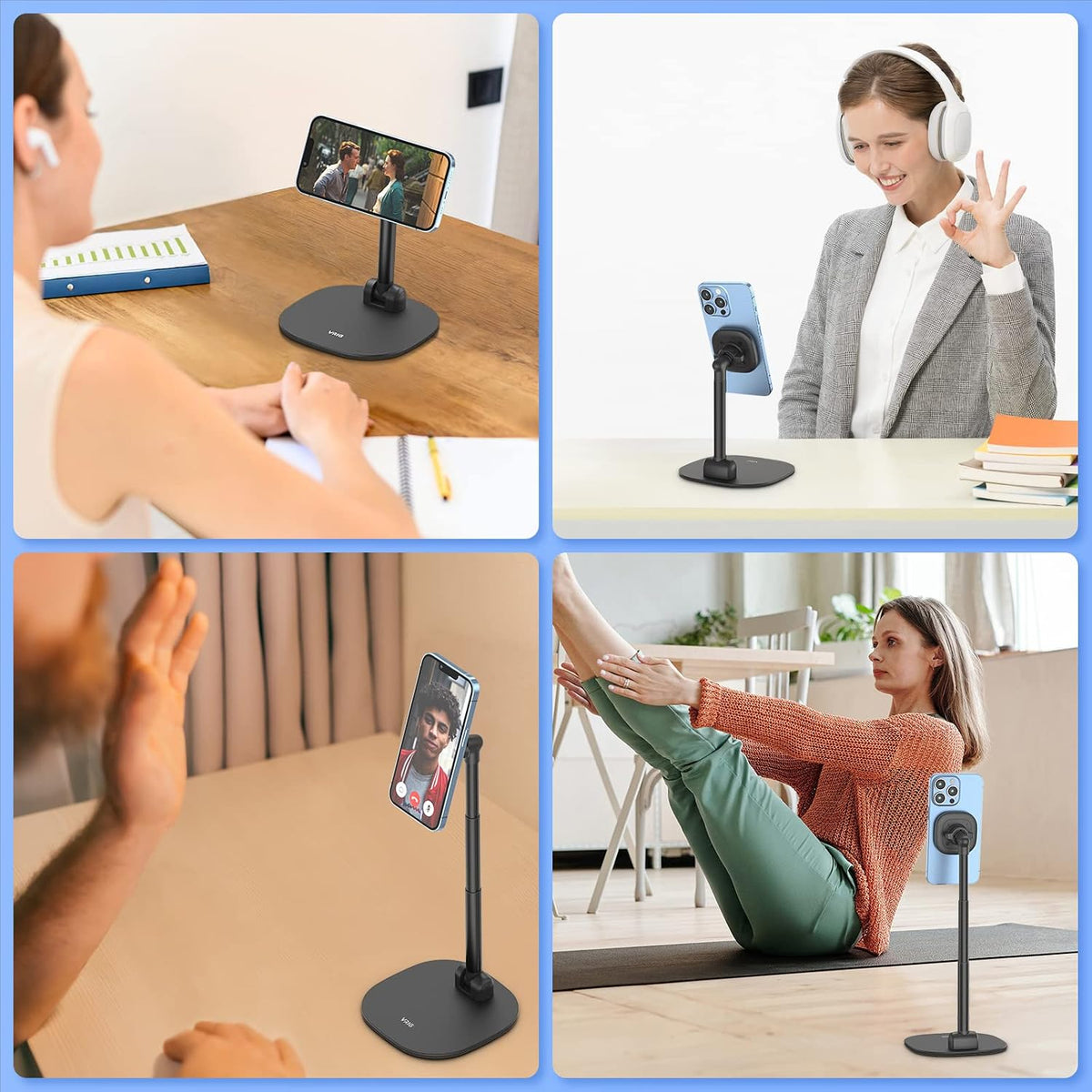 VRIG Magnetic Wireless Charger Phone Stand 360°Rotation Desk Phone Holder