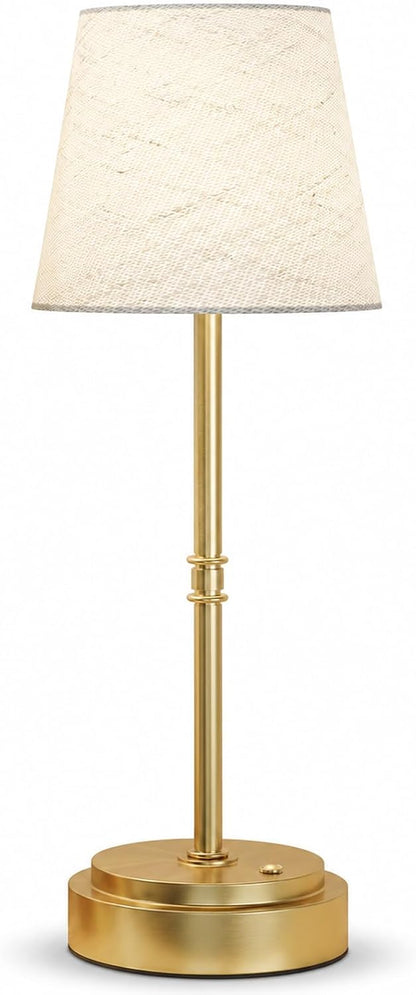 Rechargeable Cordless Table Lamp, Nightstand to End Table,Gold,1 Pack