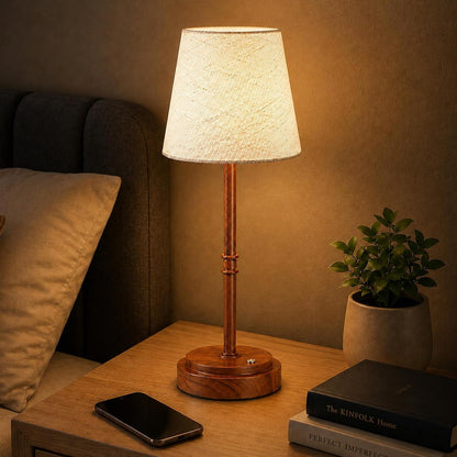 Rechargeable Cordless Table Lamp, Nightstand to End Table,Gold,1 Pack