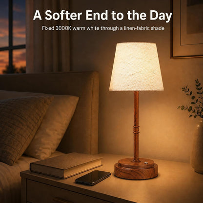 Rechargeable Cordless Table Lamp, Nightstand to End Table,Gold,1 Pack