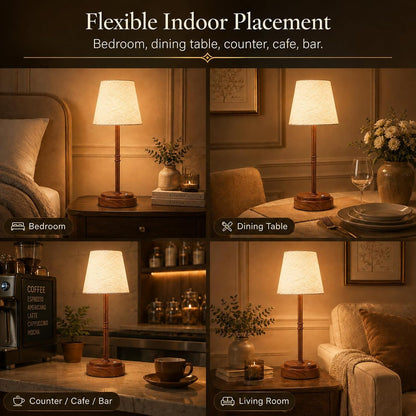 Rechargeable Cordless Table Lamp, Nightstand to End Table,Gold,1 Pack