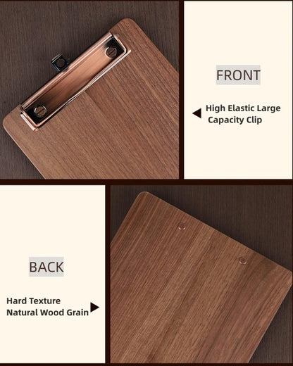 Solid Hardwood Walnut Clipboard with Stand Set - Ideal for Menu Display, Receipt Holder, and More for Restaurants, Bars, Coffee Shops, Self-Service BBQ, Tables, and Countertops