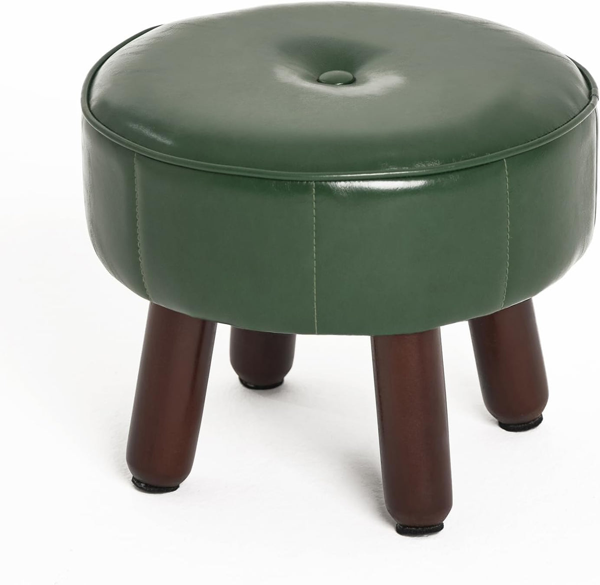 oakvivo 13in Small Foot Stool Ottoman,Round Faux Leather Footrest for Couch