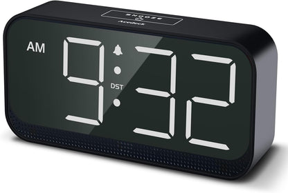 Battery Operated Alarm Clock for Bedroom Travel with Large Numbers