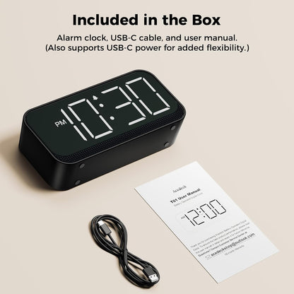 Battery Operated Alarm Clock for Bedroom Travel with Large Numbers