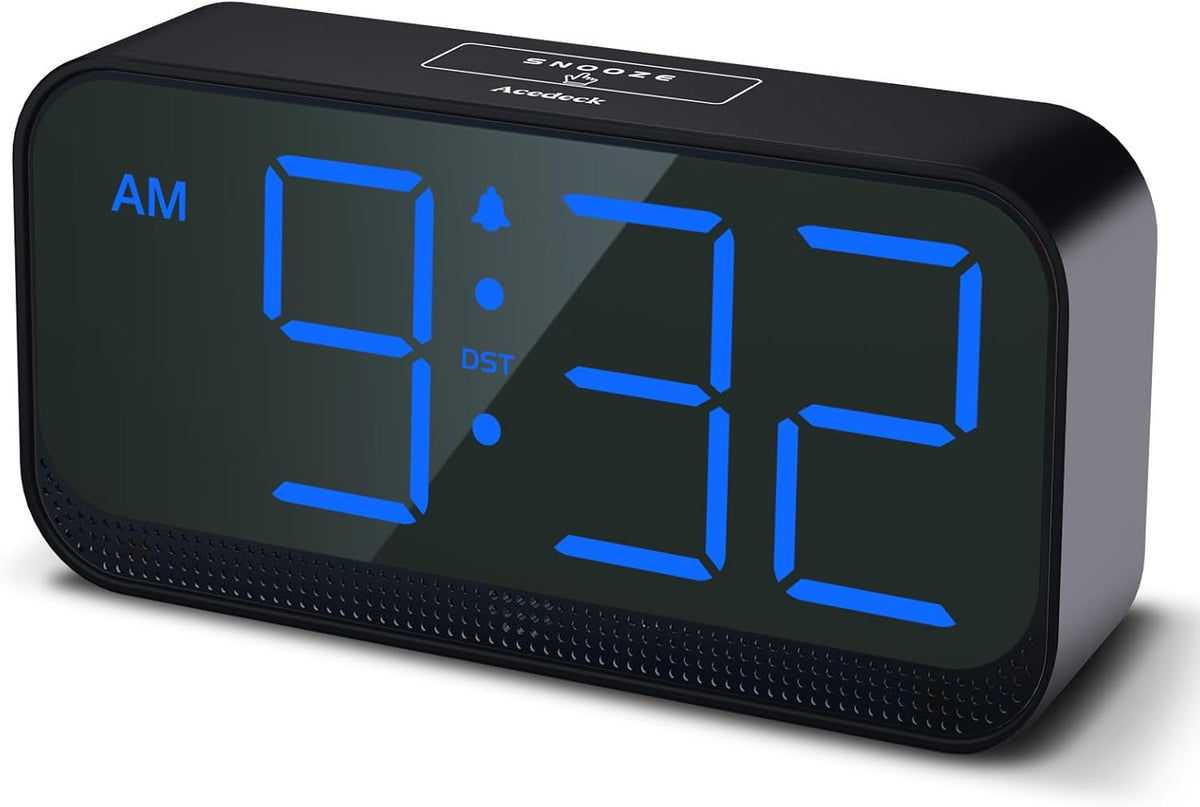 Battery Operated Alarm Clock for Bedroom Travel with Large Numbers