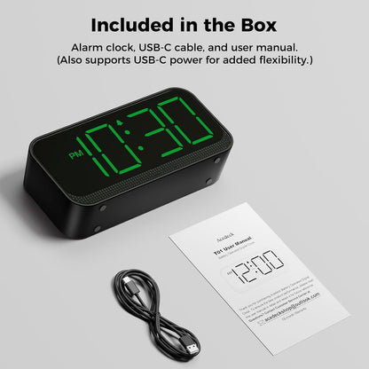 Battery Operated Alarm Clock for Bedroom Travel with Large Numbers