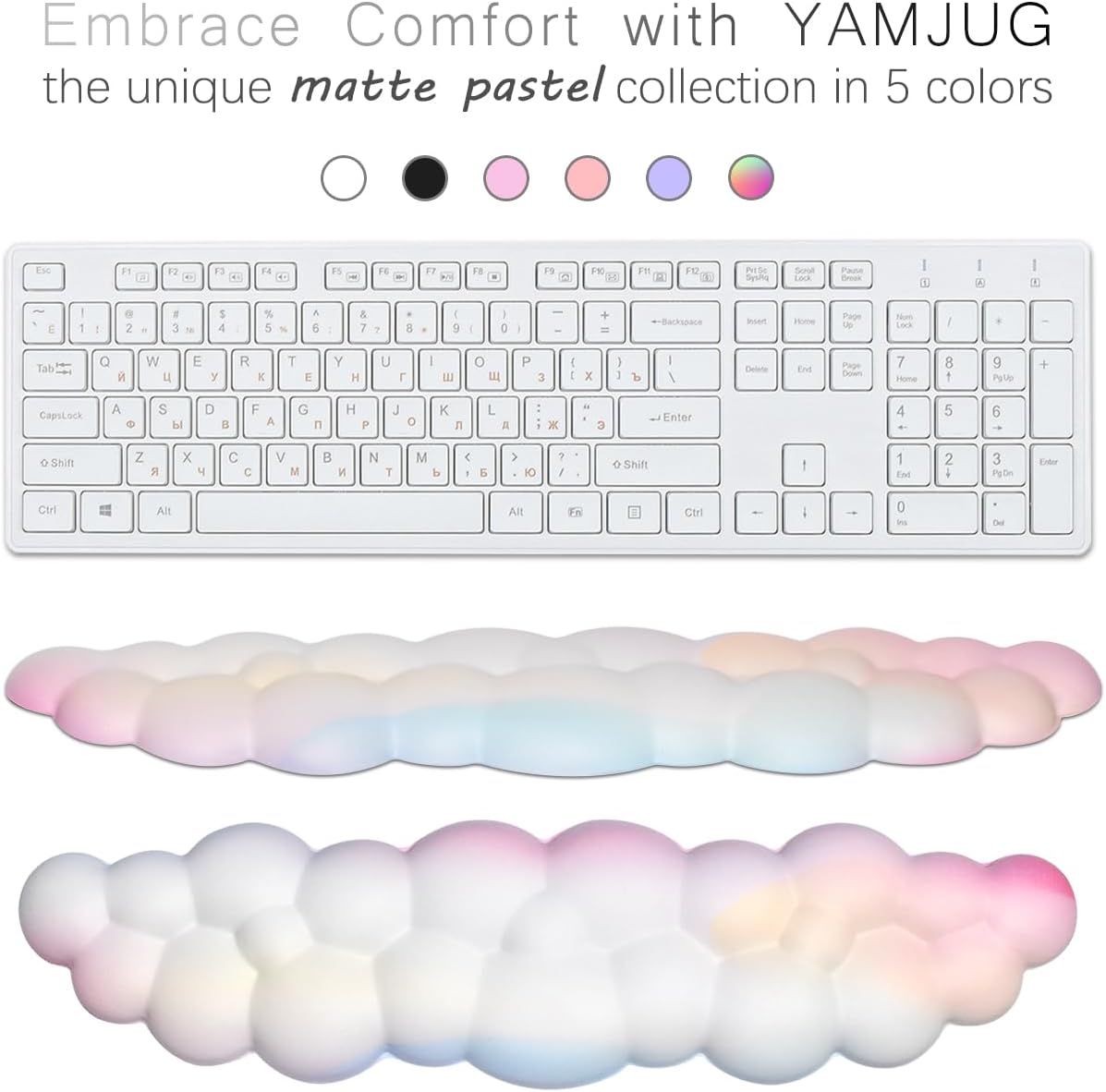 4 in 1 Ergonomic Leather Cloud Wrist Rest Keyboard and Mouse Pad & Coaster