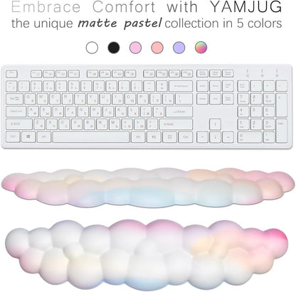 4 in 1 Ergonomic Leather Cloud Wrist Rest Keyboard and Mouse Pad & Coaster