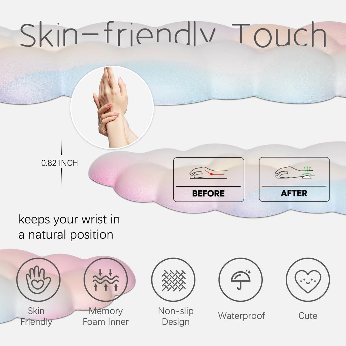 4 in 1 Ergonomic Leather Cloud Wrist Rest Keyboard and Mouse Pad & Coaster