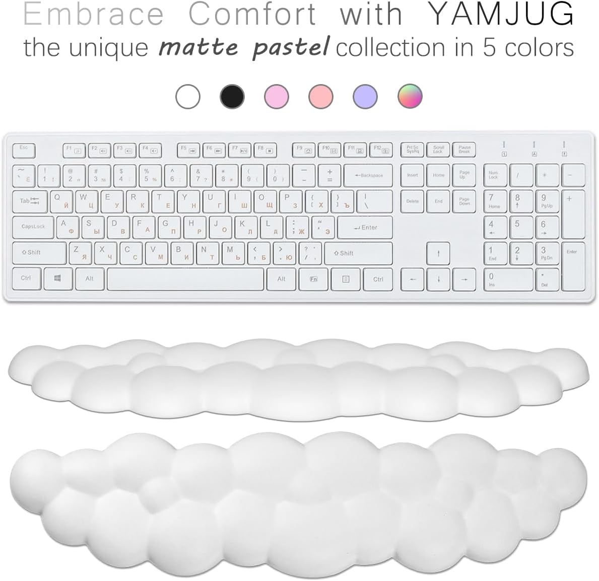 4 in 1 Ergonomic Leather Cloud Wrist Rest Keyboard and Mouse Pad & Coaster