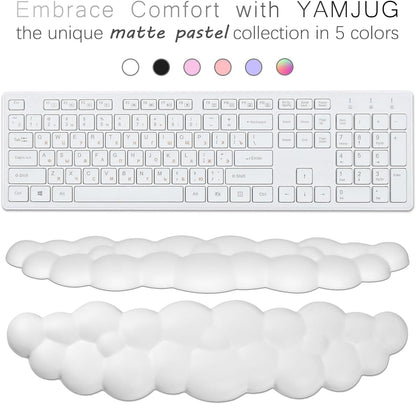 4 in 1 Ergonomic Leather Cloud Wrist Rest Keyboard and Mouse Pad & Coaster