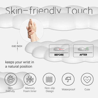 4 in 1 Ergonomic Leather Cloud Wrist Rest Keyboard and Mouse Pad & Coaster