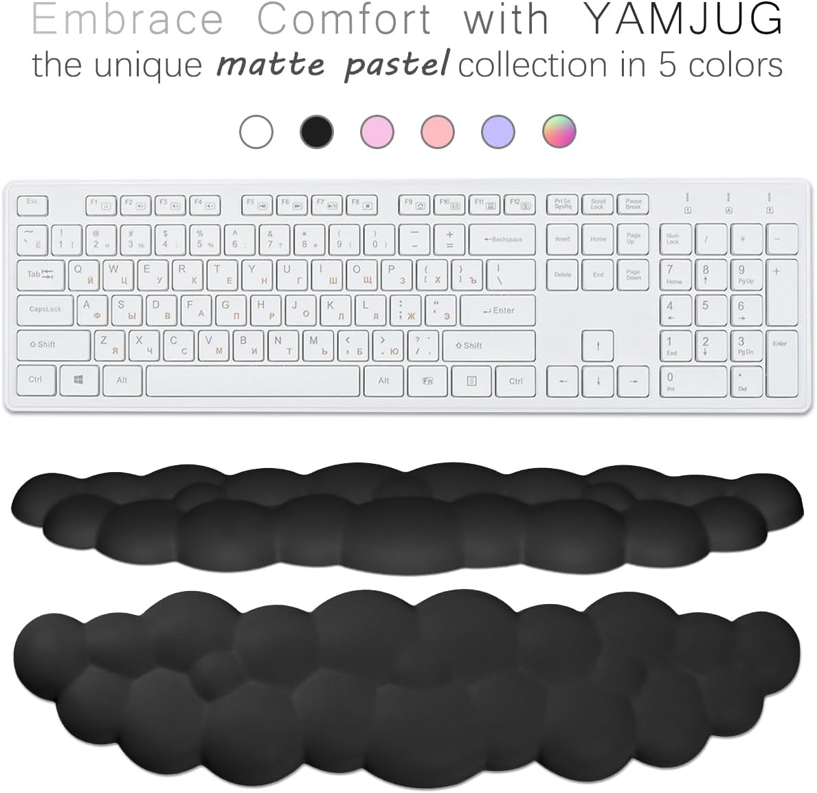 4 in 1 Ergonomic Leather Cloud Wrist Rest Keyboard and Mouse Pad & Coaster