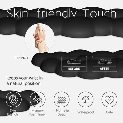 4 in 1 Ergonomic Leather Cloud Wrist Rest Keyboard and Mouse Pad & Coaster