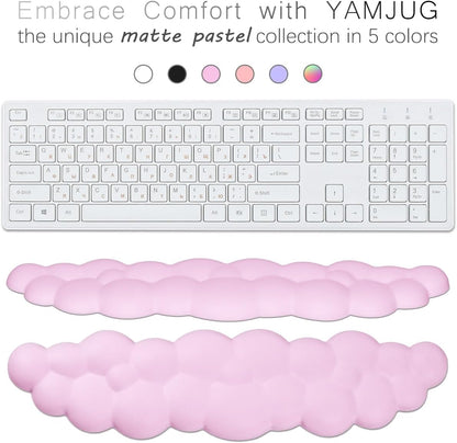 4 in 1 Ergonomic Leather Cloud Wrist Rest Keyboard and Mouse Pad & Coaster