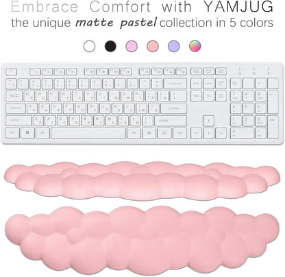4 in 1 Ergonomic Leather Cloud Wrist Rest Keyboard and Mouse Pad & Coaster