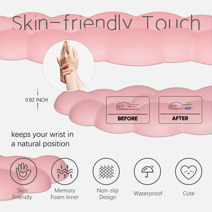4 in 1 Ergonomic Leather Cloud Wrist Rest Keyboard and Mouse Pad & Coaster