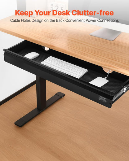 Under Desk Drawer Slide Out, 33inch Under Desk Mounted Pull-out Drawer Attachment, Hidden Under Counter Drawers for office Home Sit Stand Workstation, Black