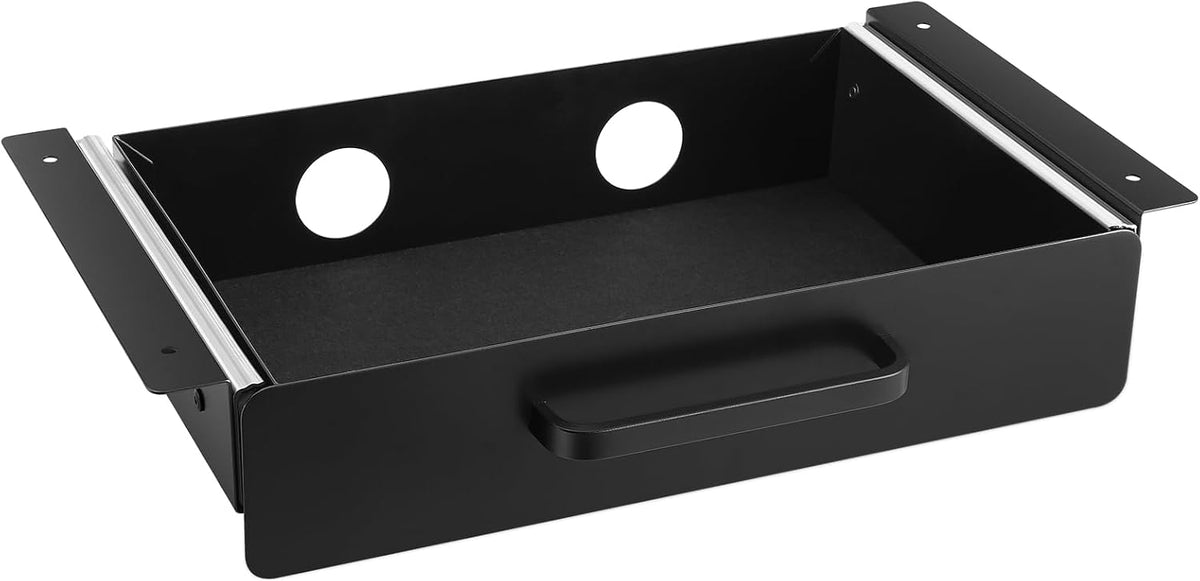 Under Desk Drawer Slide Out, 33inch Under Desk Mounted Pull-out Drawer Attachment, Hidden Under Counter Drawers for office Home Sit Stand Workstation, Black