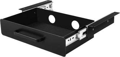 Under Desk Drawer Slide Out, 33inch Under Desk Mounted Pull-out Drawer Attachment, Hidden Under Counter Drawers for office Home Sit Stand Workstation, Black
