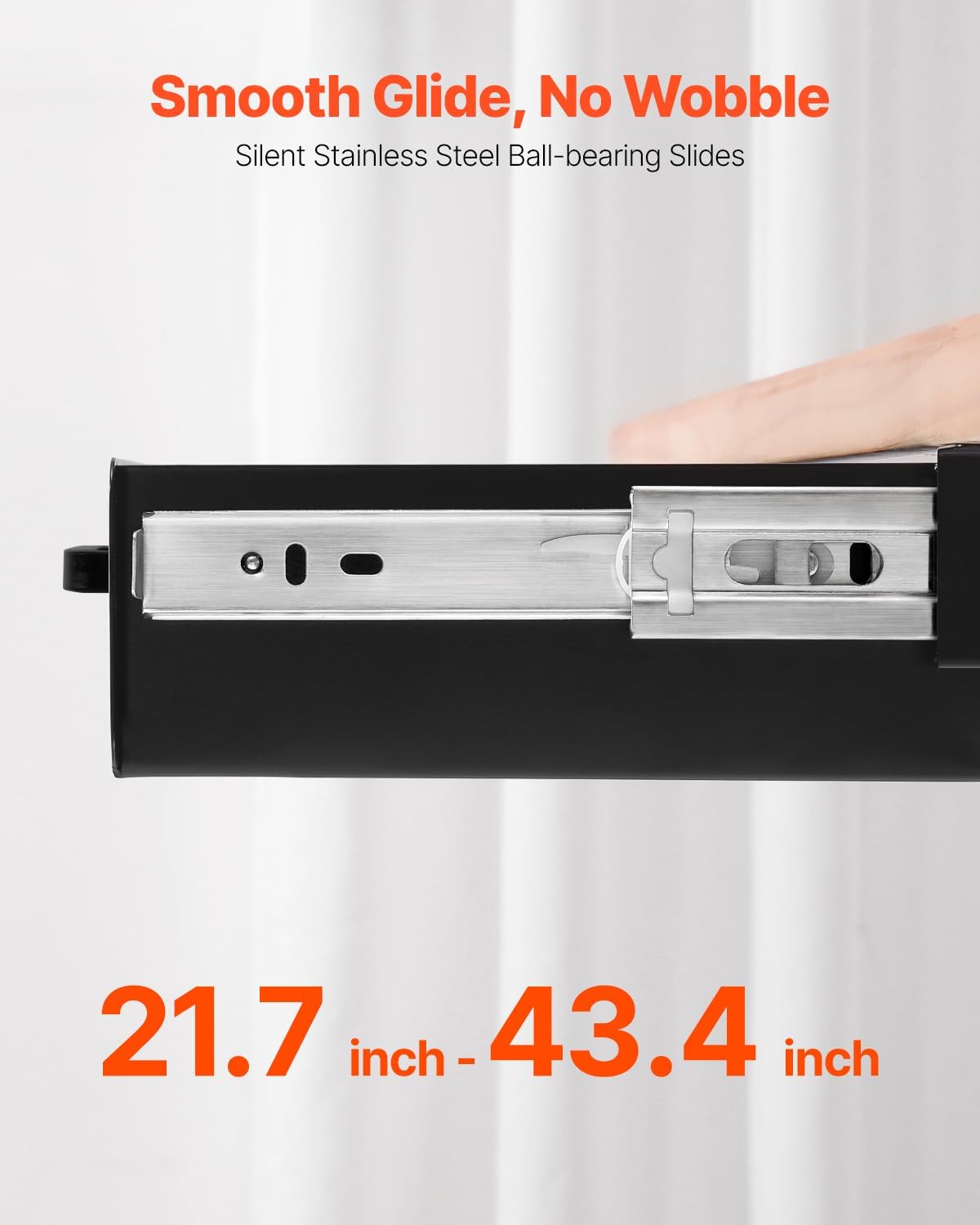 Under Desk Drawer Slide Out, 33inch Under Desk Mounted Pull-out Drawer Attachment, Hidden Under Counter Drawers for office Home Sit Stand Workstation, Black