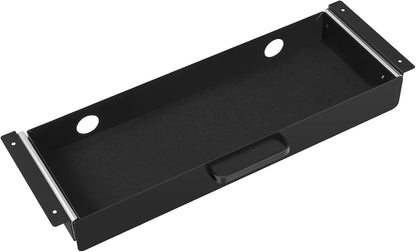 Under Desk Drawer Slide Out, 33inch Under Desk Mounted Pull-out Drawer Attachment, Hidden Under Counter Drawers for office Home Sit Stand Workstation, Black