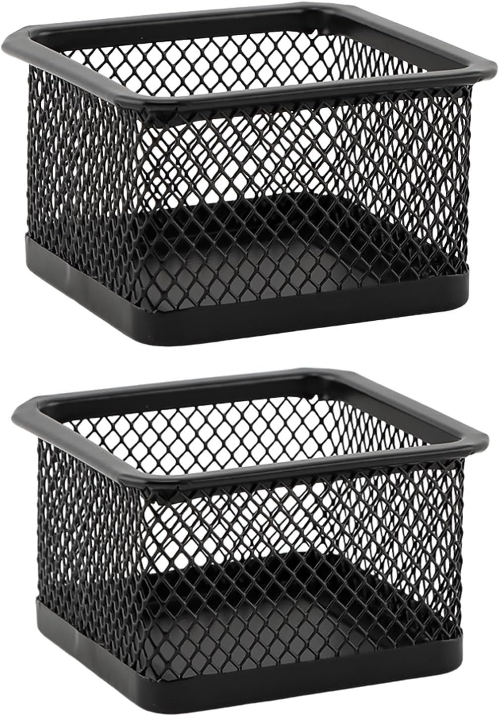 2 Pack Paper Clip Holder for Desk, Stackable Mesh Paperclip Organizer