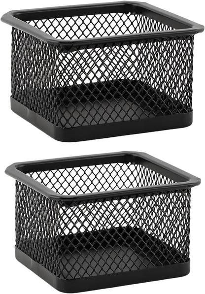 2 Pack Paper Clip Holder for Desk, Stackable Mesh Paperclip Organizer