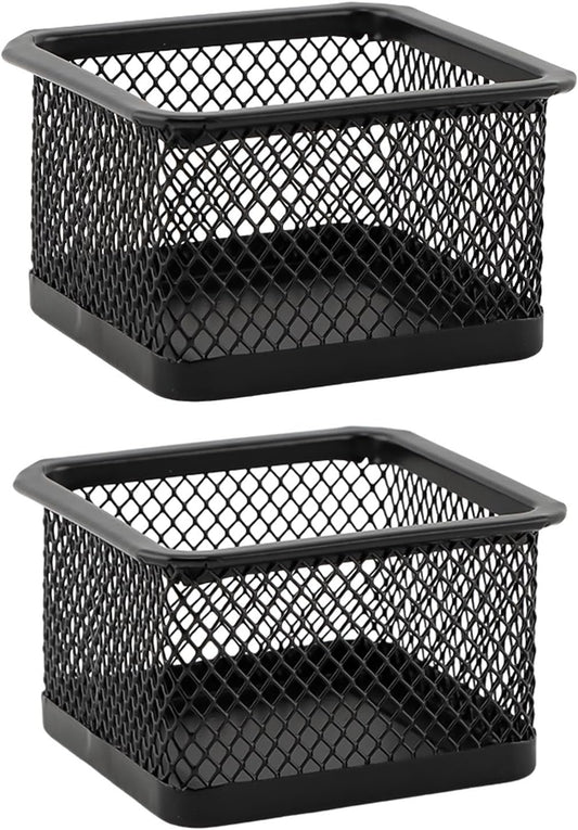 2 Pack Paper Clip Holder for Desk, Stackable Mesh Paperclip Organizer