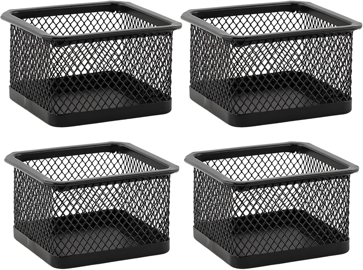 2 Pack Paper Clip Holder for Desk, Stackable Mesh Paperclip Organizer