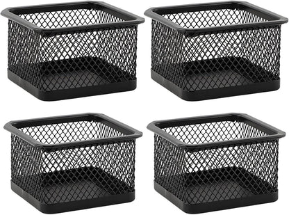 2 Pack Paper Clip Holder for Desk, Stackable Mesh Paperclip Organizer