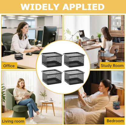 2 Pack Paper Clip Holder for Desk, Stackable Mesh Paperclip Organizer